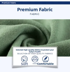Gros plan sur le tissu en coton tricoté vert doux et respirant pour t-shirts de bébé