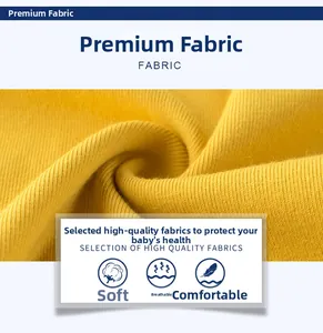 Detail of soft yellow ribbed cotton fabric with breathable texture for kids' t-shirt
