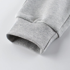 Pantaloni sportivi grigi per bambini con polsini elastici a coste in cotone morbido