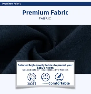 Macro shot of navy blue kids cotton T-shirt fabric showing soft and breathable texture