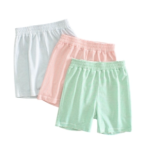 Shorts Rayés en Coton Unisex pour Enfants Été Respirant Doux Tricot Bas pour Tout-Petits Garçons Filles Décontracté