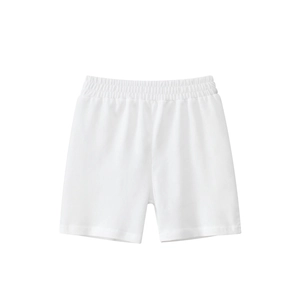 Pantalones cortos clásicos blancos de algodón para niños con cintura elástica