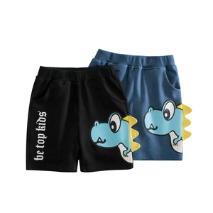 Short En Coton Pour Garçons Motif Dinosaure De Dessin Animé Avec Décoration 3D Été Décontracté Taille Élastique
