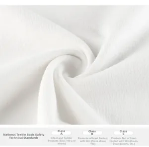 Macro detail of soft white cotton fabric meeting A-class textile safety standards for kids