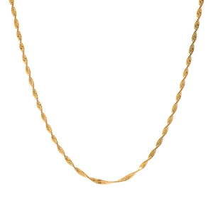 Collana minimalista in acciaio inossidabile placcato oro 18K con catena a torsione donna