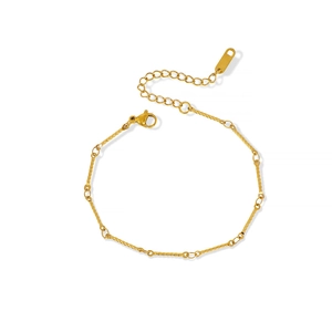 Bracciale a catena a fune intrecciata in acciaio inossidabile dorato con chiusura regolabile