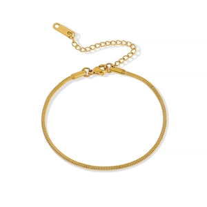 Bracciale a catena serpente in acciaio inossidabile dorato con chiusura a moschettone