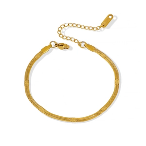 Bracciale a catena serpente dorata in acciaio inossidabile con chiusura a moschettone