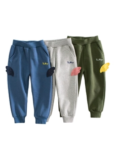 Pantalones de Chándal para Niños Pequeños 27kids con Forro Polar Mezcla de Algodón Casual Joggers Deportivos con Alas 3D Decoración Otoño Invierno Cálidos