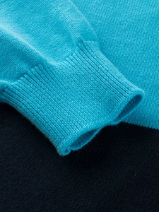 Pull en tricot pour enfants bleu lac et marine avec poignets côtelés pour l'hiver