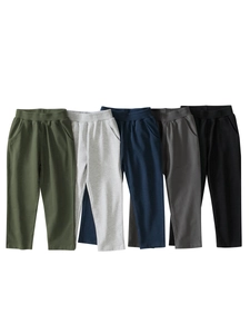 27kids Cotton Sports Pants For Boys Girls Solid Color Elastic Waist Sweatpants Casual Spring Autumn Kids Bottoms Trousers