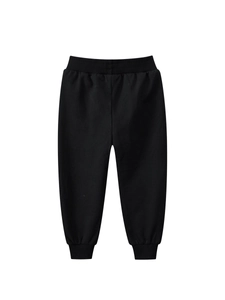 Pantalon de jogging noir pour enfant avec taille élastique et bords-côtes pour l'automne