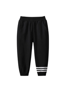Boys Joggers Pure Cotton Elastic Waist Sweatpants With Stripe Detail Casual Sports For Kids Autumn Pants