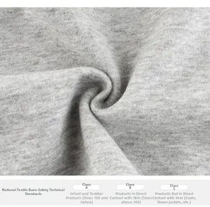 Close-up of gray knit fabric showing high-quality safety certified textile texture