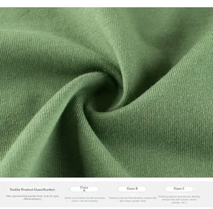 Macro del tessuto in maglia di cotone verde con dettagli sugli standard di sicurezza
