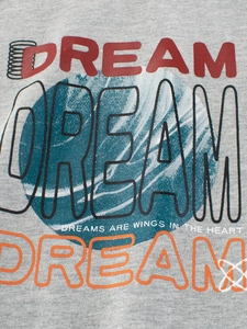 T-shirt manches longues enfant avec imprimé Dream sur maille de coton gris chiné