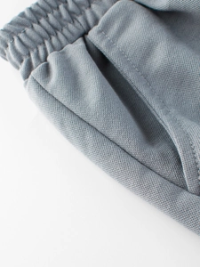 Pantalon d'été gris anti-moustiques pour enfants avec taille élastique et poches latérales