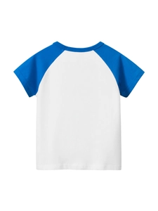 T-shirt à manches raglan pour enfants avec manches bleues et coton doux de qualité