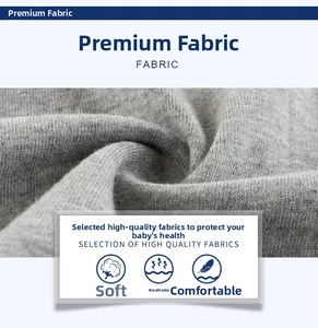 Détail du tissu en maille gris clair doux et respirant pour t-shirts pour bébés