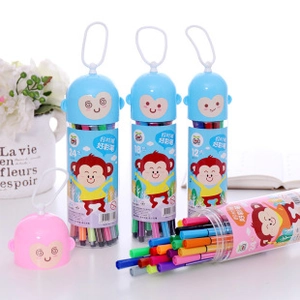 Cute monkey-shaped watercolor marker set with 12, 18, and 24 color options for kids