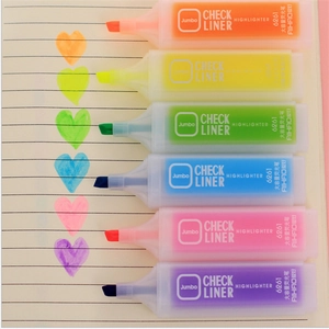 Set di 6 evidenziatori ad alta capacità con punta a scalpello in colori neon per studenti