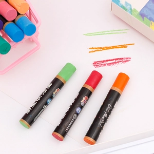 Vibrant soft oil pastel set for kids' drawing showing red, green and orange art sticks