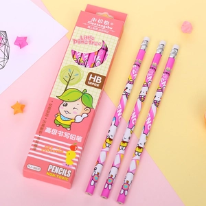 Pink cartoon HB pencil set with rabbit design and premium lead core for smooth writing