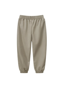 Kids khaki solid color breathable anti-mosquito pants with elastic waist and cuffs
