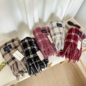 Plaid Scarf Imitation Cashmere Soft Warm Winter Autumn Tassel Shawl Wrap Elegant Versatile Fashion Accessories For Women