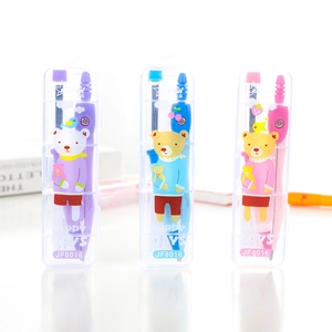 Coffret compas de géométrie cartoon avec mines en boîtes de rangement violet, bleu et rose