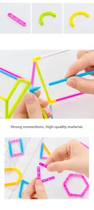 Detail showing high-quality plastic geometric building blocks with secure connection joints