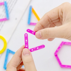 DIY colorful geometric construction blocks building set for kids educational play