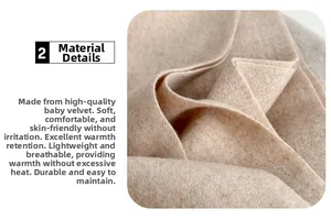 Close-up of premium baby velvet fabric showing soft texture and camel color warmth