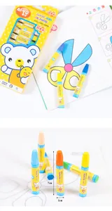 Detail view of 12-color washable hexagonal oil pastels with dimensions 7cm by 1cm