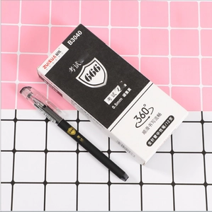 Black 0.5mm needle point gel pen set with 12 pens in a box for smooth office writing