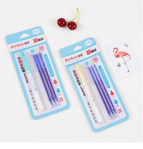 Détail de stylos gel effaçables avec cartouches de rechange et emballage de papeterie scolaire