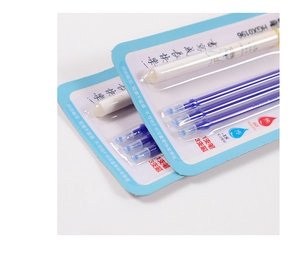 Détail du set de stylos gel effaçables avec recharges thermosensibles et motif mignon