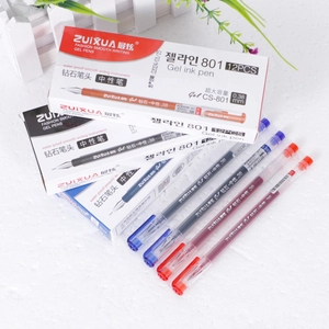Large Capacity Gel Pen 0.38mm Extra Fine Needle Tip Smooth Writing Waterproof Ink Transparent Barrel Office Stationery