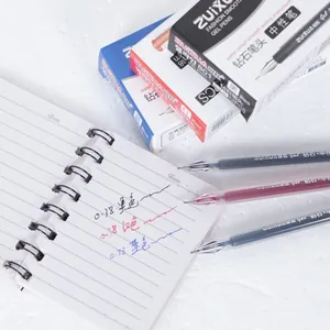 0.38mm high-capacity gel pen set in black red blue colors with diamond tip nibs