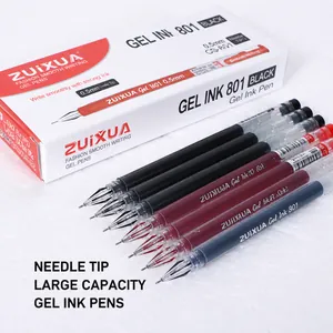 Lot de stylos gel 0,38 mm à grande capacité avec pointe aiguille pour bureau et scolaire
