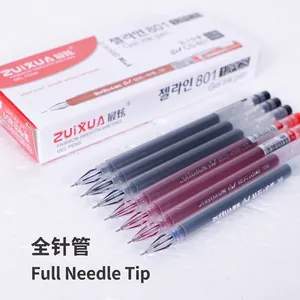 0.38mm high-capacity gel pens set with needle tip in bulk packaging for office and study
