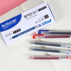 12-pack large capacity 0.38mm gel pens in black blue and red ink for office use