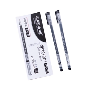 Set of 12 black ink 0.38mm gel pens with diamond tip design and large ink capacity