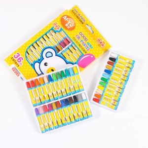 36-color washable hexagonal oil pastel set with cartoon box for kids drawing and art
