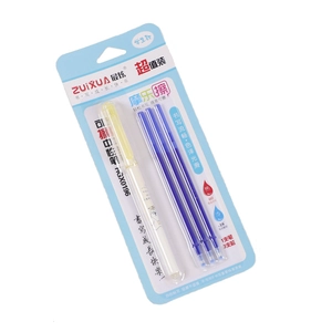 Set de stylos gel effaçables 0,5 mm avec trois recharges d'encre bleue pour fournitures scolaires