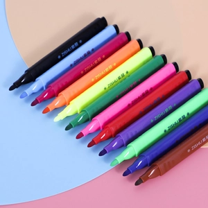 12-color triangular watercolor pen set with fiber bullet nibs for student art drawing