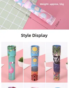 Detailed size view of colorful rotating kaleidoscope toys for children 19.3cm x 3.8cm