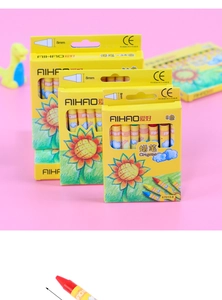 Close-up of AIHAO sunflower crayons set in 8 and 24 colors with 8mm diameter safety certification