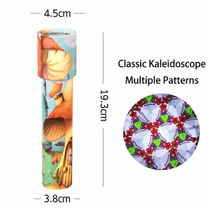 Rotating kaleidoscope for kids with colorful mushroom patterns and interior flower views