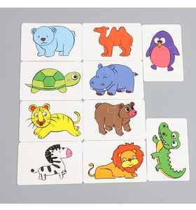 Vue détaillée de puzzles d'animaux colorés pour l'éveil cognitif des jeunes enfants